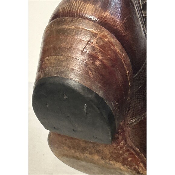 Vintage Dan Post Boots Mens 8.5 Teju Lizard Skin Brown Cowboy Western 6834 - Picture 9 of 12